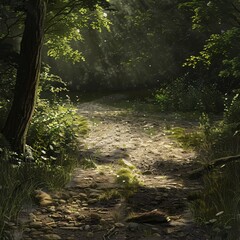 Obraz premium 1. Concept: Empty ground in the forest