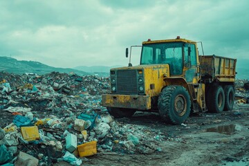 Obraz premium Waste landfill illustration created with Generative AI