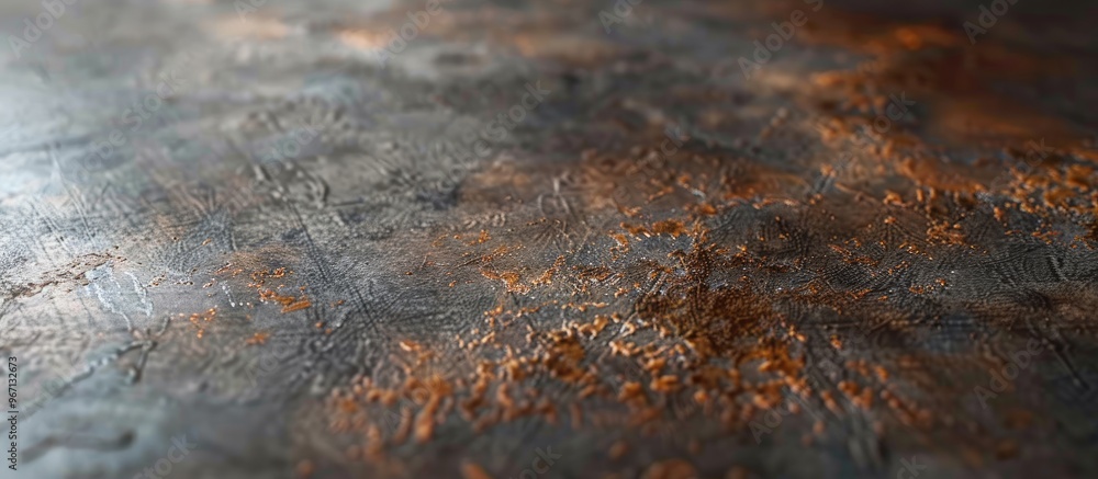 Aufkleber Authentic weathered sheet metal background with selective focus ideal for showcasing with copy space image