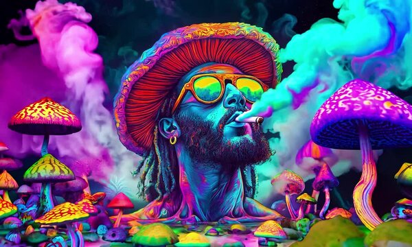 Rastafarian in the psychedelic mushroom world.