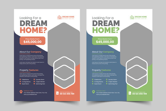 Real estate flyer design template corporate business flyer