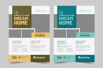 Real estate flyer design template corporate business flyer