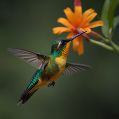 Fototapeta premium Hummingbird Longtailed Sylph Aglaiocercus