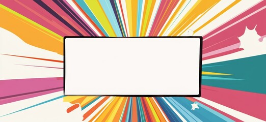 Cartoon Background with Blank Paper Center. Ideal for adding text or images to a fun and vibrant backdrop

