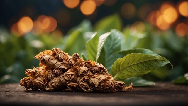 high quality tobacco big leaf close up tobacco leaves background closeup.