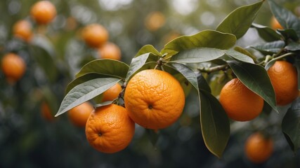 field half leaf citrus Ripe background orange white fruit depth Full.