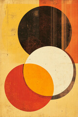 Abstract Retro Circles on Textured Background