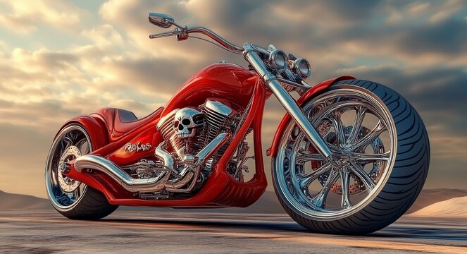Red Custom Motorcycle Showcase