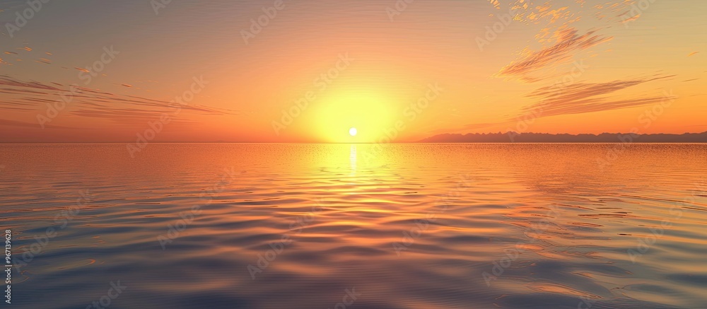 Aufkleber a scenic sunset glow over the bay reflected in the calm waters making it a perfect copy space image