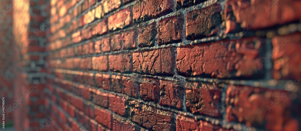 Poster ideal for backgrounds and themes related to buildings this perspective showcases a red brick wall wi