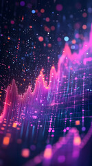 Data Visualization: A Neon Abstract Background of Digital Information