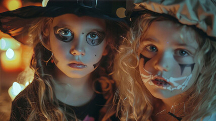 Kids in Halloween Makeup
