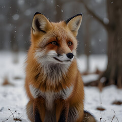 Fototapeta premium Red Fox in winter fox