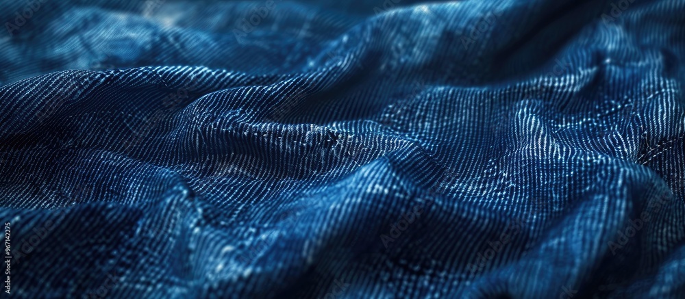 Poster close up shot of a blue denim background with copy space image