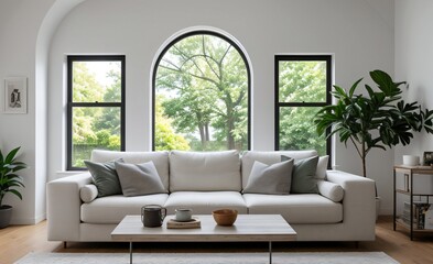 Fototapeta premium Modern luxury living room with elegant decor and minimalistic design..