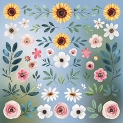 seamless background with flowers