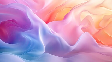 Obraz premium A vibrant, abstract background featuring flowing waves of pastel colors, creating a serene and dreamy atmosphere.