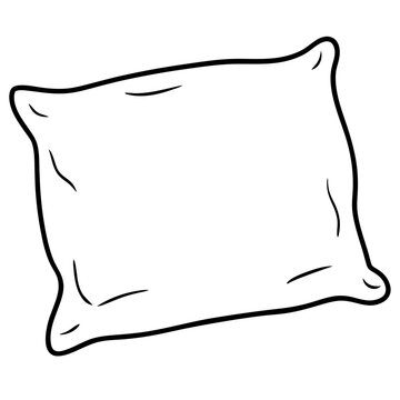 recommend clip art: pillow outline coloring book page line art illustration digital drawing