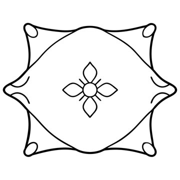 recommend clip art: pillow outline coloring book page line art illustration digital drawing