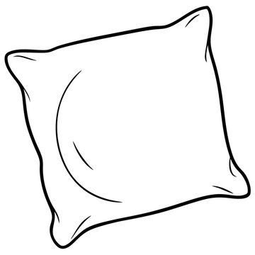 recommend clip art: pillow outline coloring book page line art illustration digital drawing