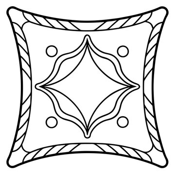 recommend clip art: pillow outline coloring book page line art illustration digital drawing