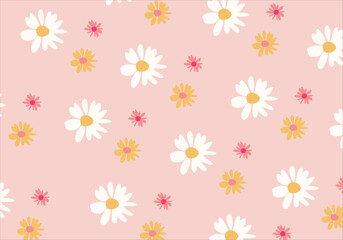 daisy flower design vector seamless print