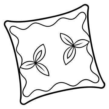 recommend clip art: pillow outline coloring book page line art illustration digital drawing