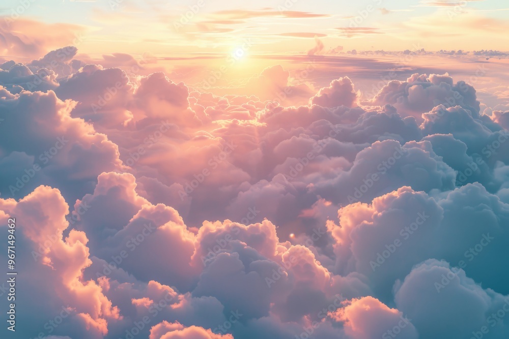 Aufkleber a serene scene of sunset over a cloudy sky, ideal for use as a background or mood-setting image