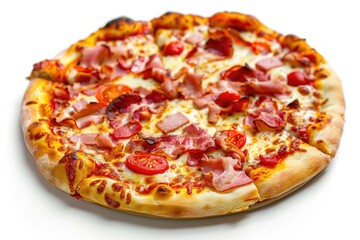 Freshly baked pizza with melted cheese and toppings, perfect for food photography