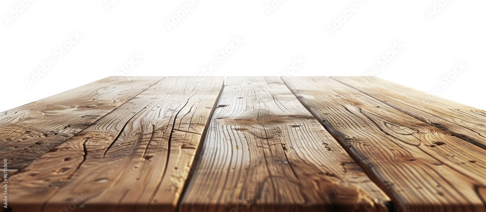 Aufkleber a view of a wooden table s corner isolated against a white backdrop provides a fresh copy space imag