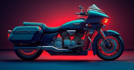 Fototapeta premium Futuristic Motorcycle Design, Elegant Cycle Model, Advanced Motorbike Technology