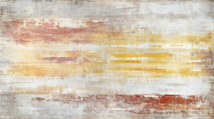 Horizontal lines with faded, distressed colors that give the appearance of an aged, vintage carpet, blending shades of rust and pale yellow