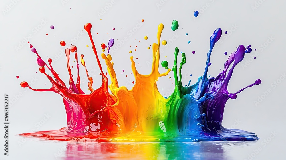 Aufkleber vibrant splash of colorful paint creating a dynamic and lively artistic effect on a white background