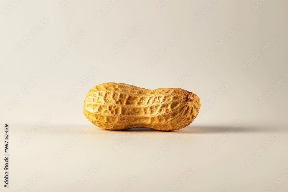 Poster a single peanut shell sits on a plain white surface, ready for use in various designs and compositio