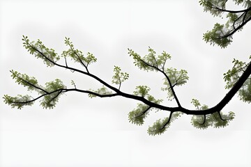 Single Branch Isolated on White Background