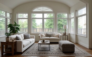 Fototapeta premium Modern luxury living room with elegant decor and minimalistic design..