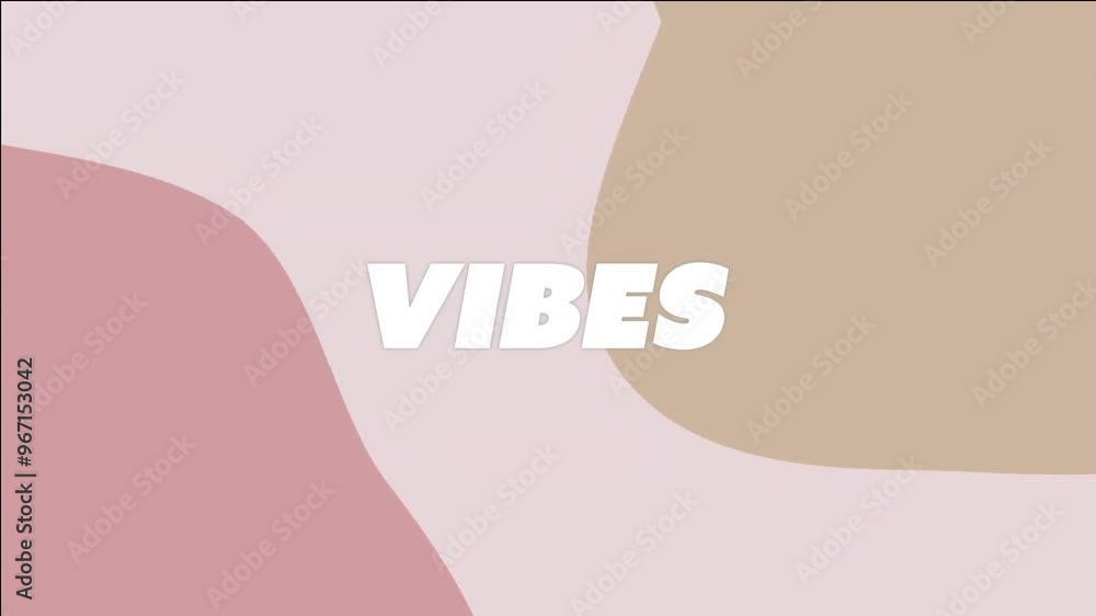 Aufkleber animation of vibes text over pattern background