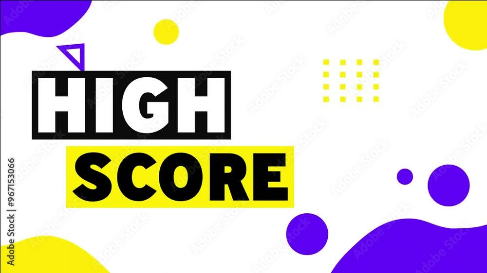 Canvas Prints Animation of high score text over pattern background