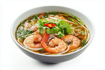 banh canh vietnamese soup isolated on white background