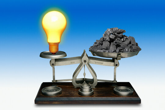 Carbon emissions from electricity, conceptual illustration