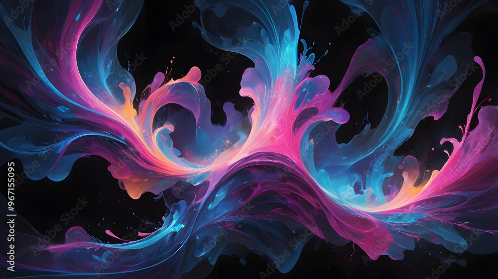 Canvas Prints abstract fractal background, ai generated