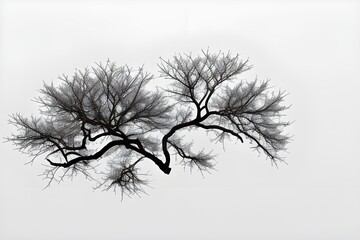 Dry Branches Isolated on White Background