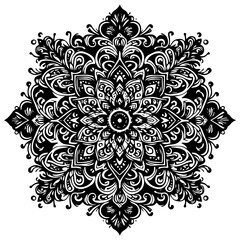 Black and White Hand Drawn Floral Frame