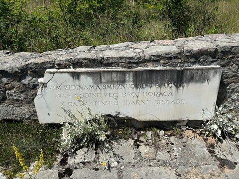 World war 2 damaged monument near Knin, Croatia