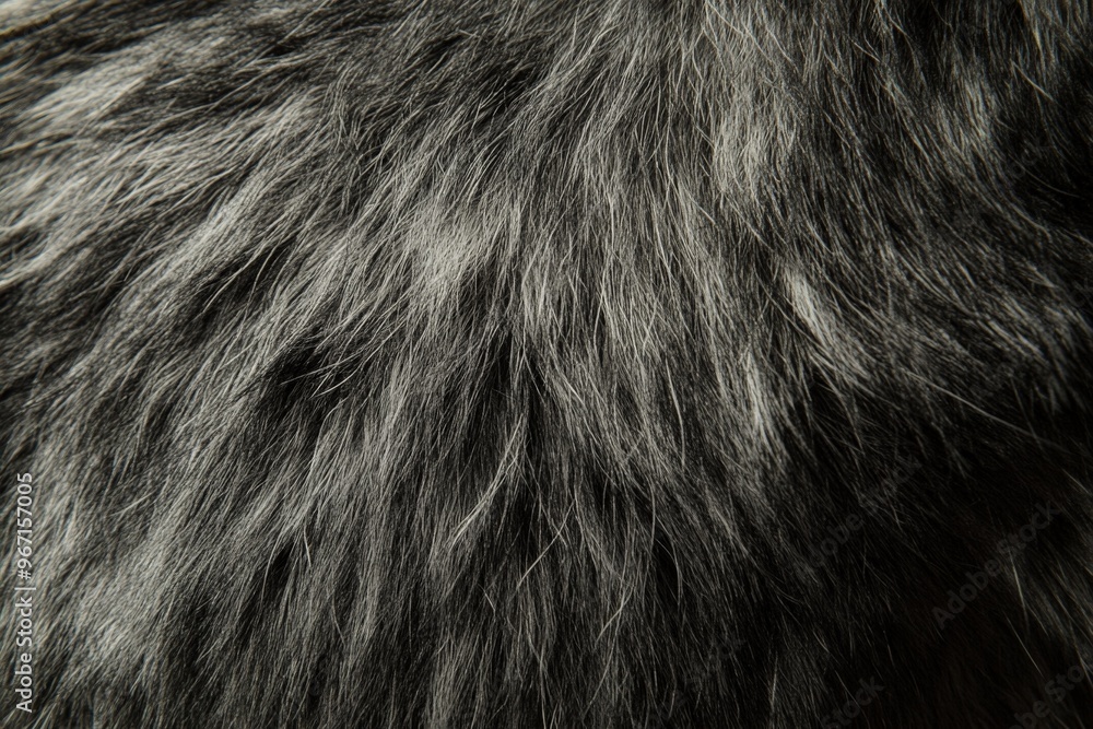 Poster this image showcases a close-up of the textured fur of a grey wolf, emphasizing the fine details and