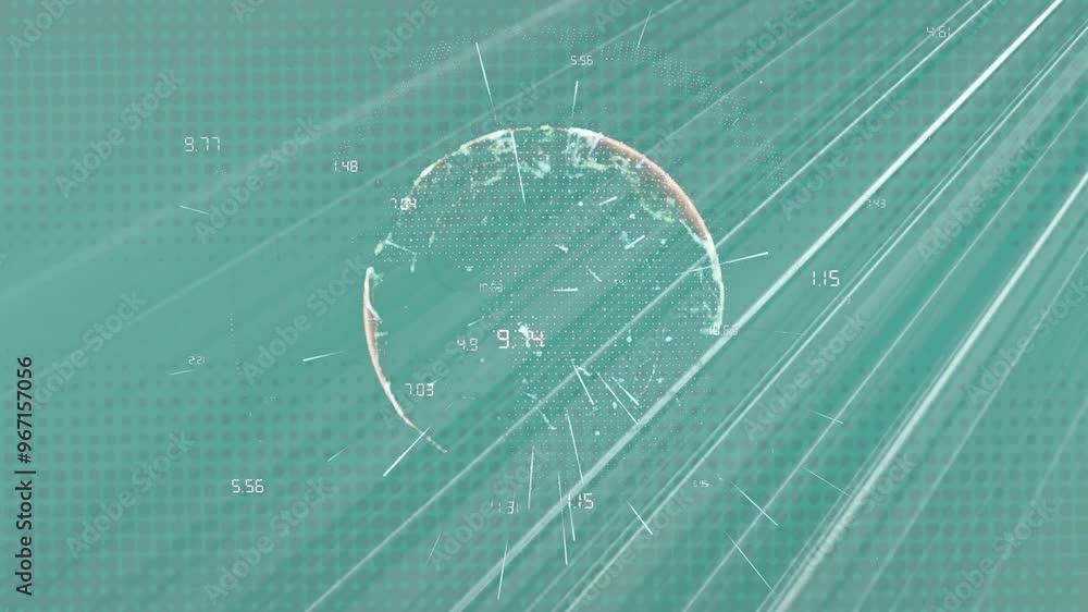 Poster animation of globe with network of connections over green background