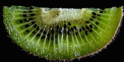 Half of a Ripe Kiwi Fruit Split Open