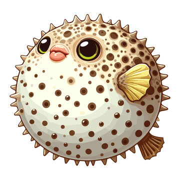 recommend clip art: Cute Puffer Fish Vector Cartoon illustration