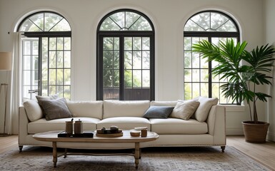 Fototapeta premium Modern luxury living room with elegant decor and minimalistic design..