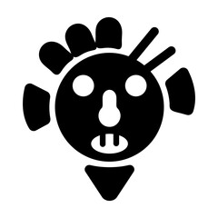 Taino culture icon in glyph style 